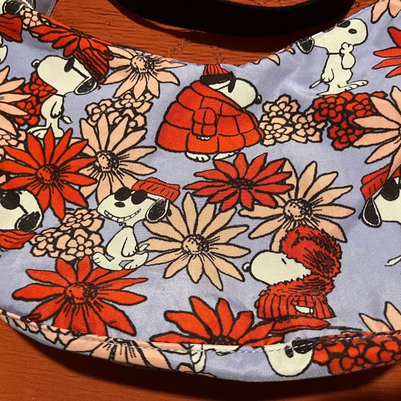 Floral Snoopy Medium Nylon Crescent Bag - Picture 3 of 6